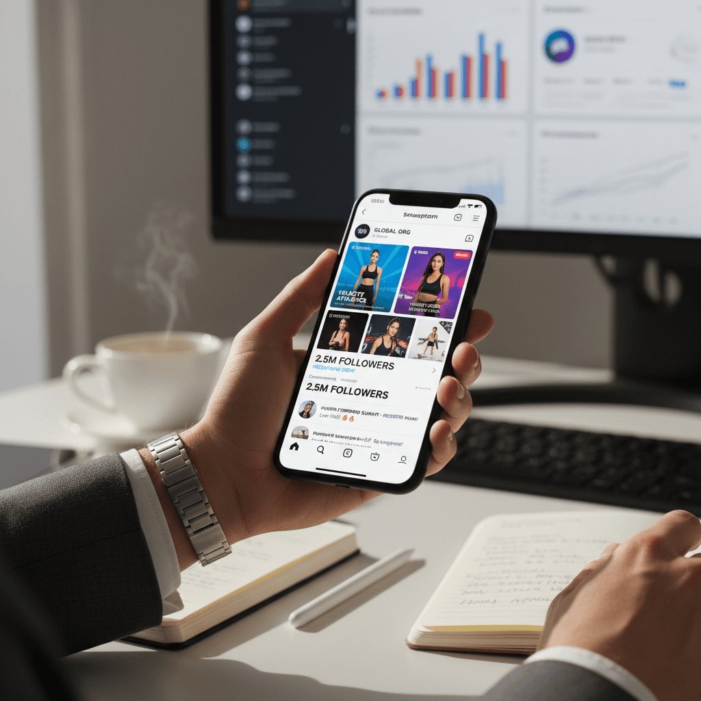 Smartphone displaying active social media engagement feed