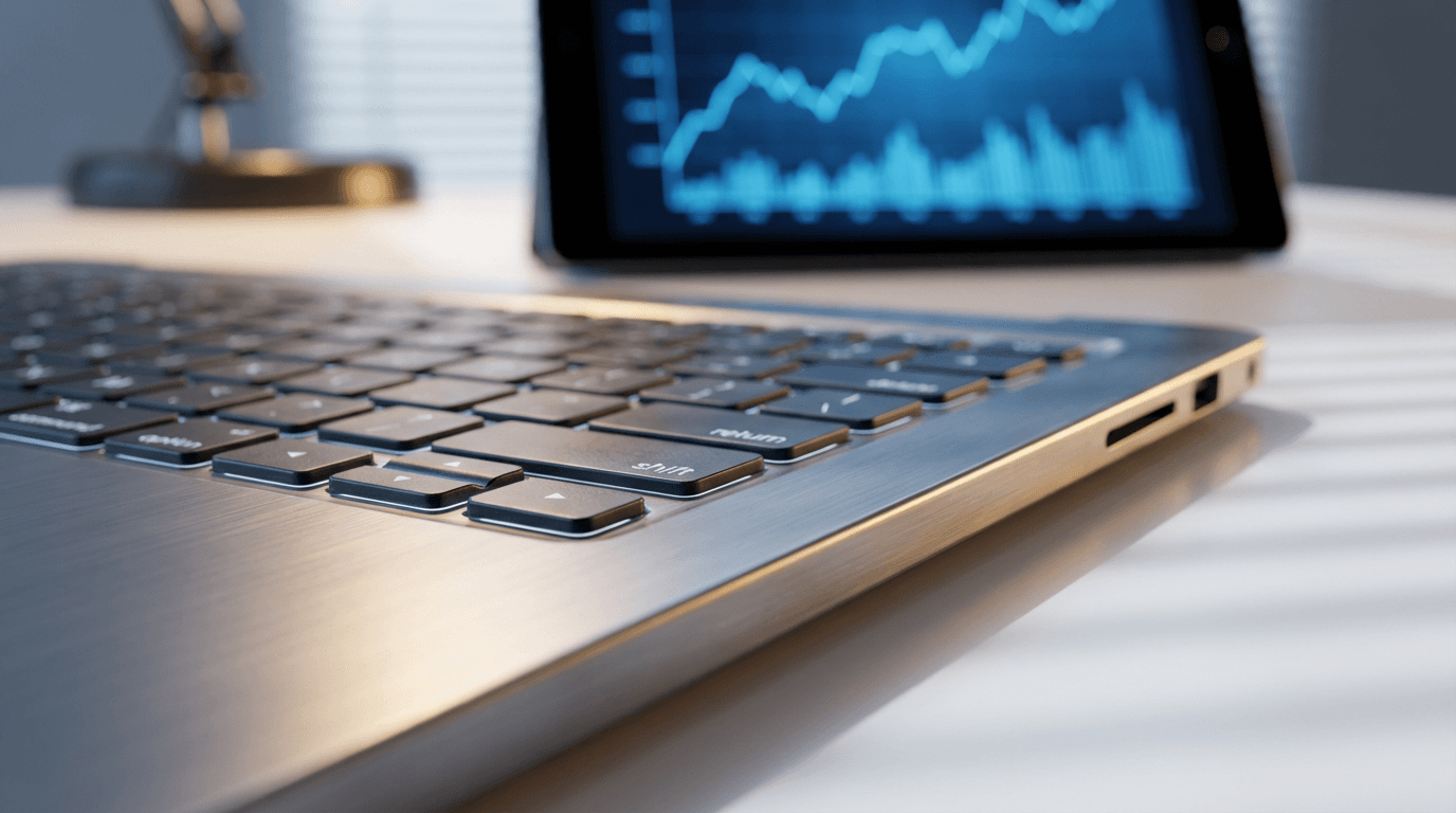 Close-up of a marketing performance dashboard on a laptop screen